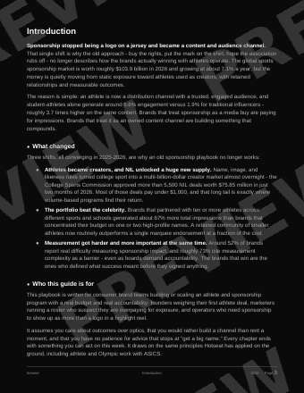 The Athlete & Sponsorship Playbook preview page 2