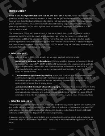 The B2B Email Marketing Playbook preview page 2